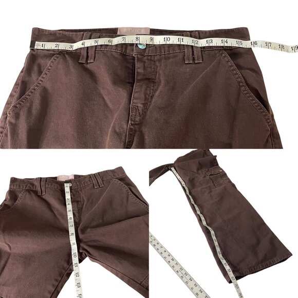 Revice Women's Brown Cargo Pants with Pockets Size 27 100% Cotton Made In USA - Picture 3 of 6